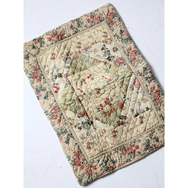 Vintage Quilted Floral Pillow Sham For Sale - Image 9 of 10