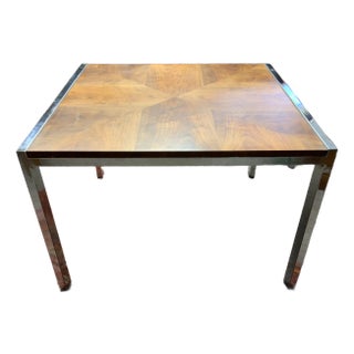 20th Century Chrome and Walnut Table For Sale