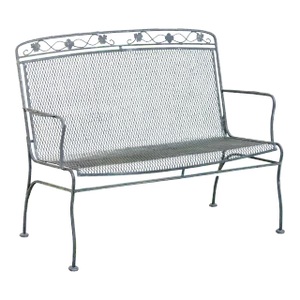 Vintage Wrought Iron Outdoor Garden Bench Attributed to Woodard