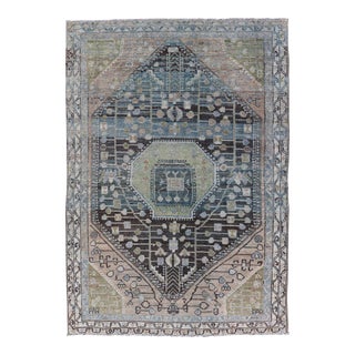 Antique Persian Nahavand Rug With Intricate Medallion With Geometric Harmony For Sale