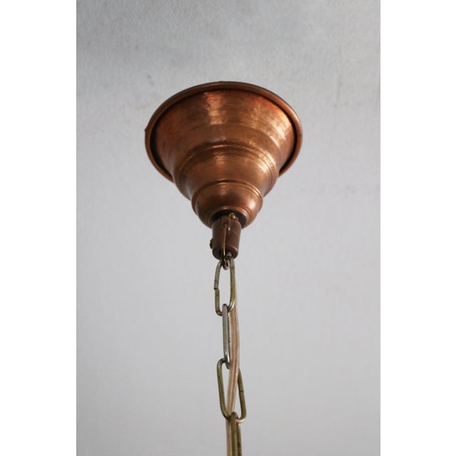 Copper Danish Brutalist Hand-Hammered Copper Pendant Lamp from ES Horn Aalestrup, 1960s For Sale - Image 8 of 9