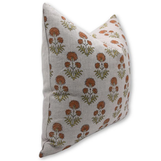 The Rishi block print cushion cover by Fabdivine is handcrafted from thick linen, showcasing intricate traditional...