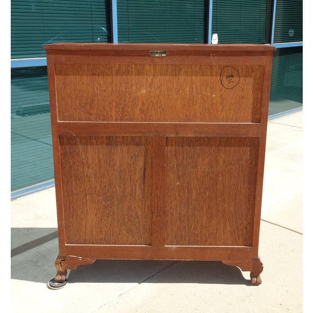 Vintage Oriental Asian Carved Drop Leaf Secretary Desk Dresser Made in Japan For Sale - Image 11 of 11