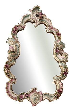 Vintage Baroque Wall Mirror from the Rudolf Kämmer Porcelain Manufactory, 1950s