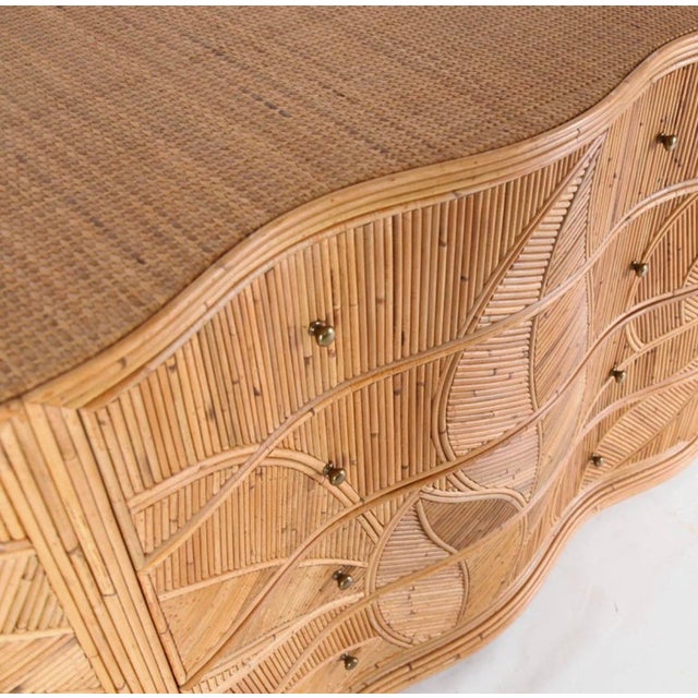 Curved Rattan Chest of Drawers For Sale - Image 6 of 9