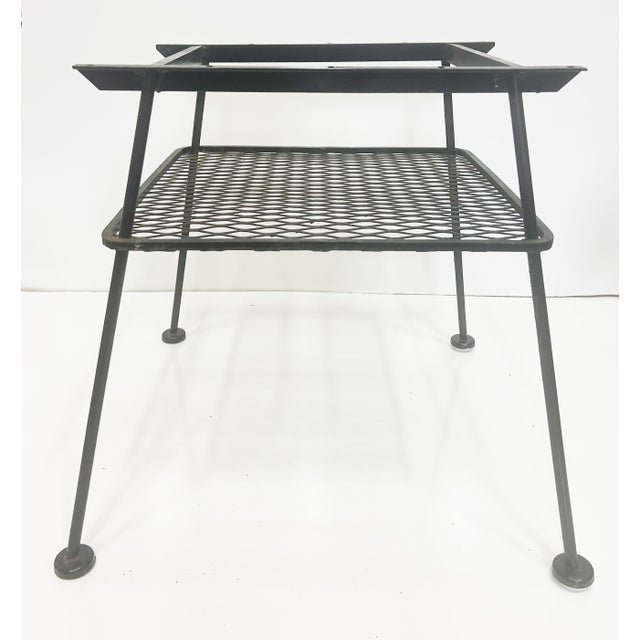 Mid-Century Modern Mid-Century Woodard Sculptura Iron Garden Table With Marble Top Added For Sale - Image 3 of 6