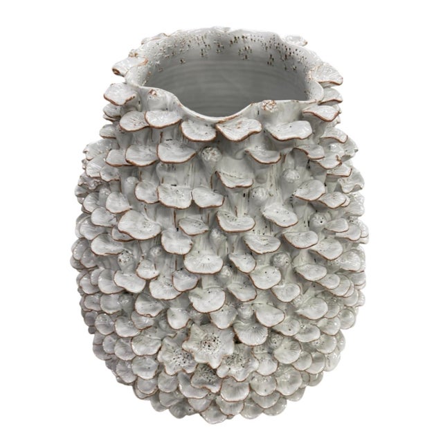 This sensational vintage Italian ceramic vase combines dramatic sculptural artistry with classic Mediterranean...