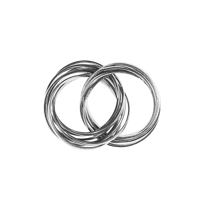 Silver Late 20th Century Multi Strand Silver Rolling Ring Size 6 For Sale - Image 8 of 9