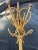 A charming vintage coat and hat rack (or clothes tree) in burnt bamboo. Note the attention to detail in the top of the...