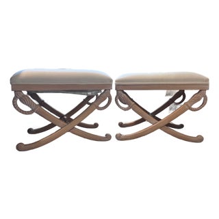 1960s Empire Style X Sword Stools - A Pair For Sale