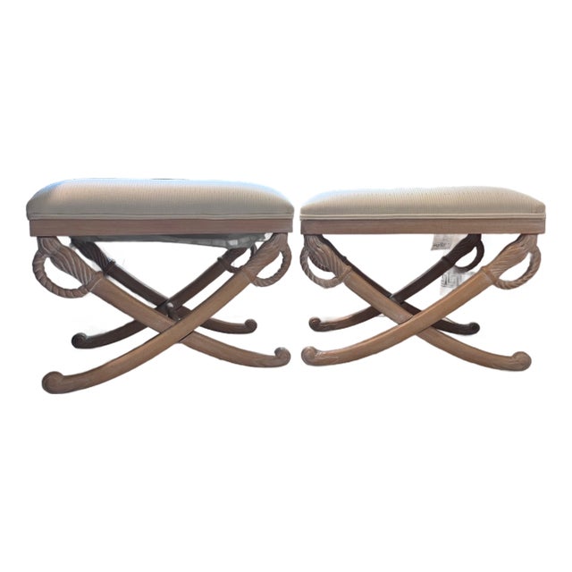 1960s Empire Style X Sword Stools - A Pair For Sale
