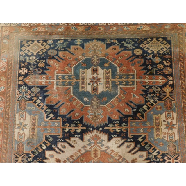 Textile Vintage Handmade Turkish Rug of Caucasian Design. 5'3"x 6'3" For Sale - Image 7 of 18