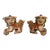 Vintage Chinese Pottery Foo Dogs With an Unglazed Polychrome Finish- a Pair For Sale