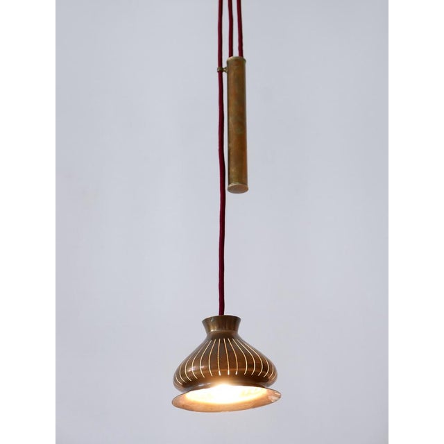 Mid-Century Modern Counterweight Brass Pendant Lamp, Germany, 1950s For Sale - Image 6 of 18