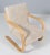 Lounge chair designed by Alvar Aalto manufactured, circa 1960. New upholstered with lambskin Curved birch plywood and...