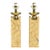 Striking pair of vintage modernist table lamps featuring tall, rectangular columns with a richly textured, hand-finished...