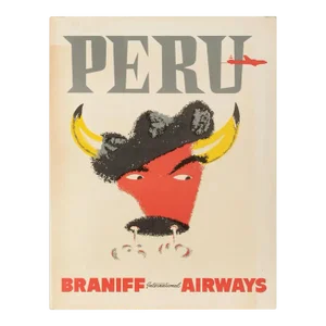 Peru / Braniff International Airways. 1960s. Offset Lithograph