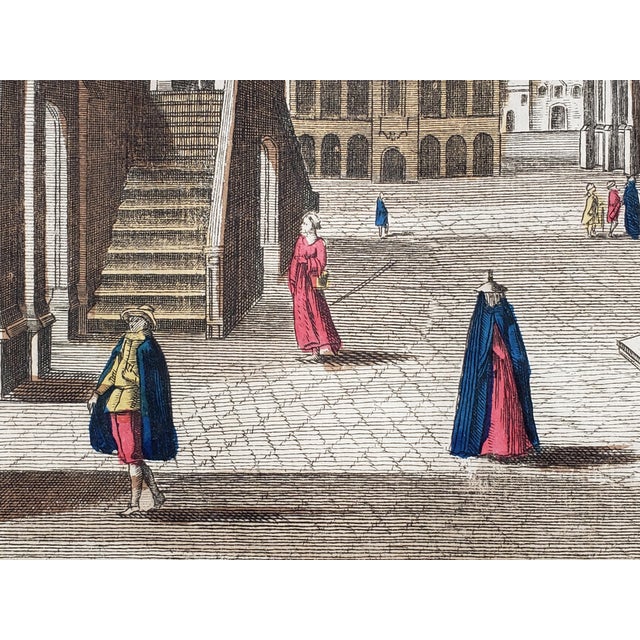 Italian Antique Original 18th Century French Optical Print of a Piazza (Market) in Venice, Italy For Sale - Image 3 of 8