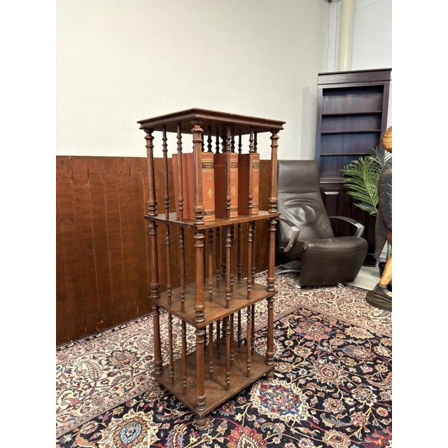 Large English Bookcase in Oak For Sale - Image 11 of 12