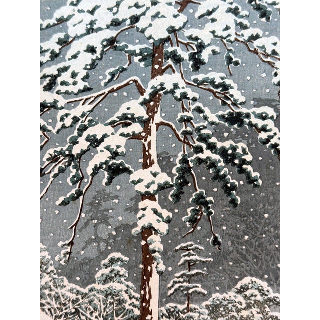 Paper Prewar Edition Japanese Woodblock Print Honmon-ji Temple Ikegami Kawase Hasui For Sale - Image 7 of 15