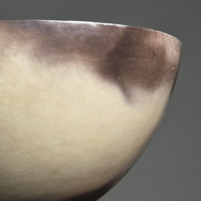 Monumental Vintage Abstract Wood Fired Burnished Clay Bowl For Sale - Image 9 of 11