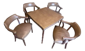 Vintage Barnard & Simonds Leather Table & Matching Chairs