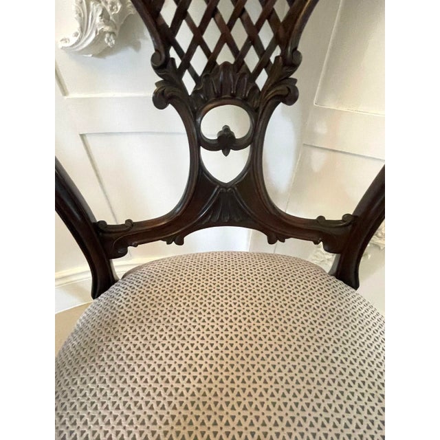 Antique Victorian Mahogany Carved Elbow Chair, 1860 For Sale - Image 4 of 8