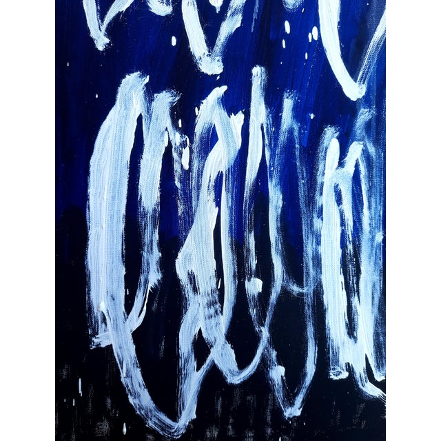 Abstract 19.6" X 25.5" - Cy Twombly Inspired Abstract Original Oil Painting, Unframed For Sale - Image 3 of 9