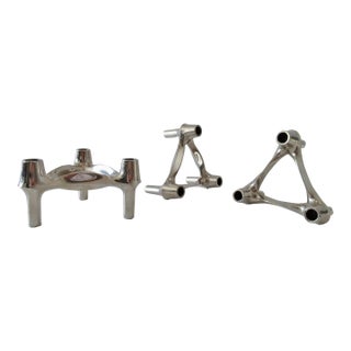 Mid-Century Caesar Stoffi & Fritz Nagel (Design) for BMF(Mfr.)Germany Modular Candle Holders - 3 Pieces For Sale