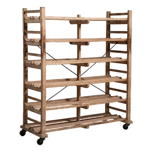 Mid 20th Century France Red Wood Bookcase For Sale