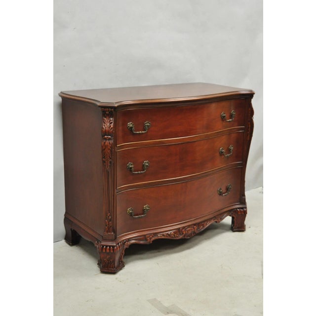 Vintage Georgian Mahogany Bow Front Server Chest Commode Dresser by John Stuart For Sale - Image 4 of 13