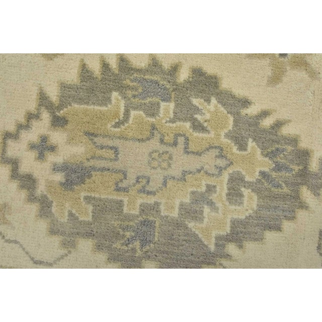 Oushak Rug 8’3” X 9’11” Ivory Wool Traditional Hand-Knotted Oriental Carpet For Sale - Image 4 of 12