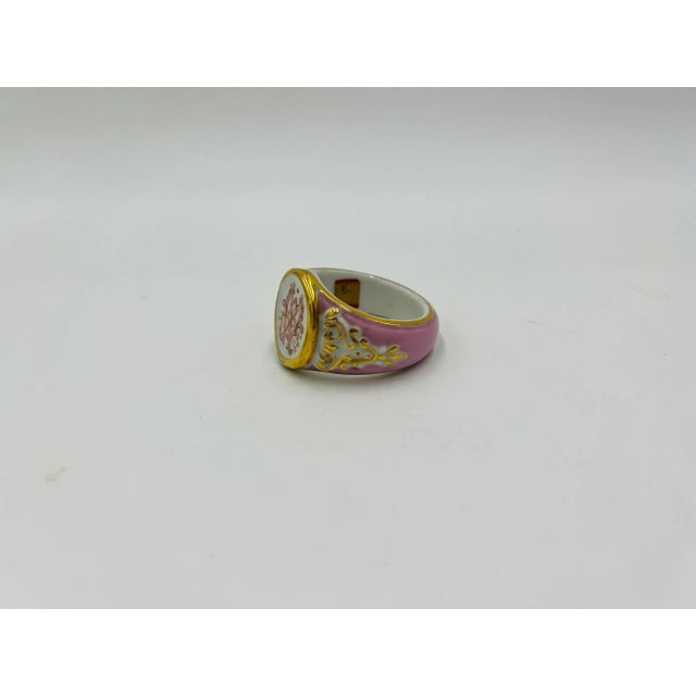 American Unique Antique Old Paris Porcelain "w" Napkin Ring For Sale - Image 3 of 7