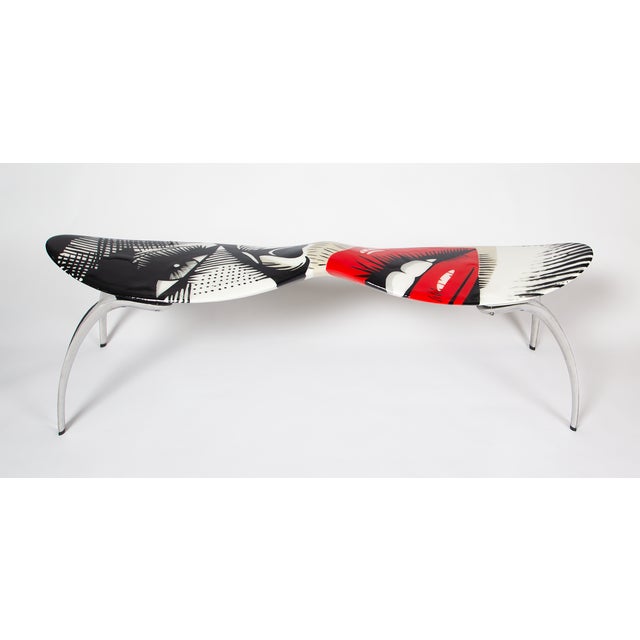 "Not Now, Madam" Hand-painted bench For Sale - Image 4 of 4