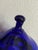 Art Deco Vintage Cobalt Decanter W/ Metal Hinged Glass Top For Sale - Image 3 of 9