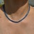 Art Deco Modern Luxe 34.91ct Blue Sapphire Tennis Necklace in 14k White Gold- 16 Inches For Sale - Image 3 of 15