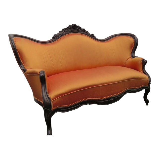 Late 1800s Victorian Hand Carved Loveseat Settee Sofa Couch Chairish