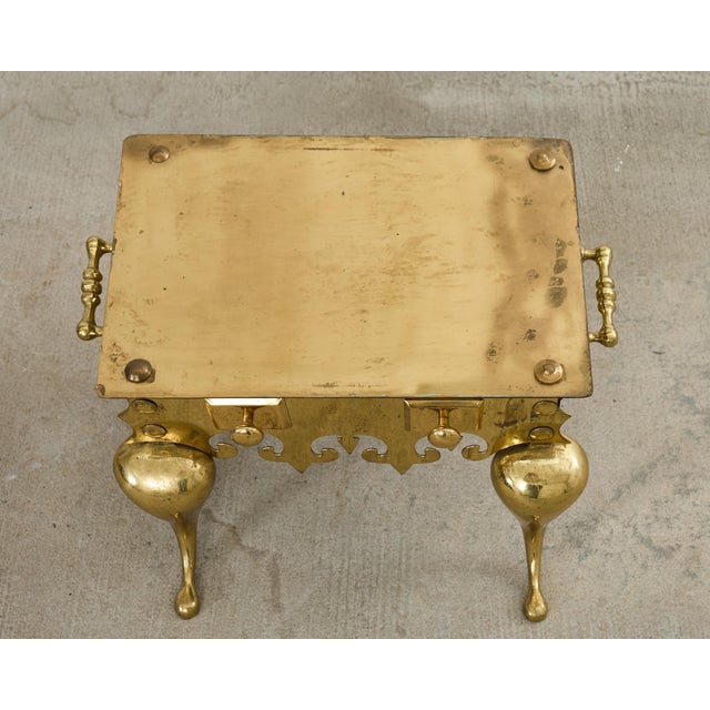 19th Century English Patinated Brass Footman Trivet Stand For Sale - Image 4 of 12