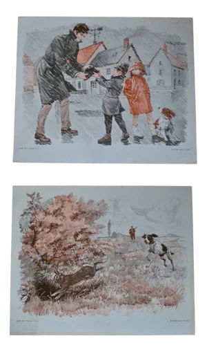 The Hunt & The Storm School Posters from MDI, 1970s, Set of 2