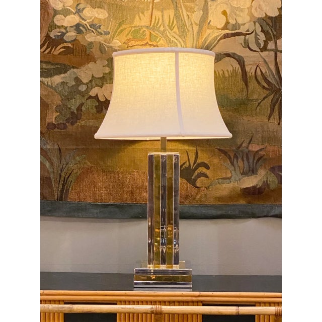 Italian Modern Table Lamp of Chrome and Brass by Romeo Rega For Sale - Image 12 of 12