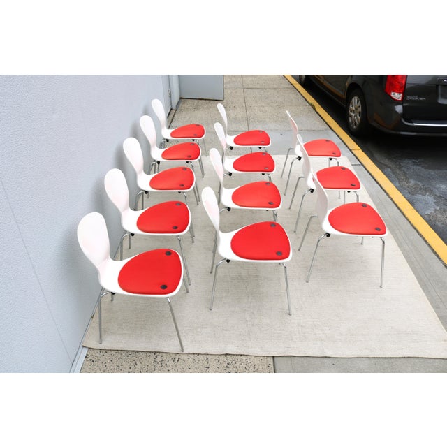 Modern Ross Lovegrove for Knoll Sprite Armless Stacking Dining Chairs, Set of 12 For Sale - Image 12 of 18