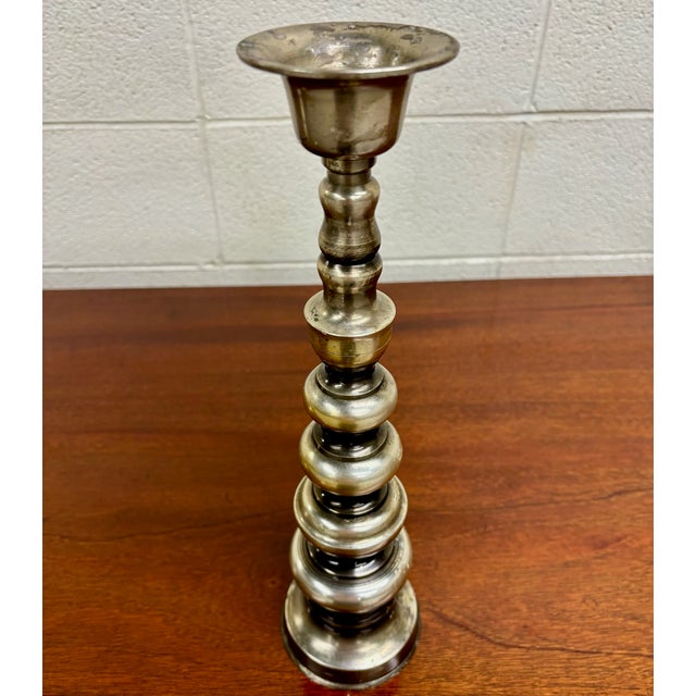 Late 20th Century Vintage 15 Inch Candlestick Holder For Sale - Image 5 of 7