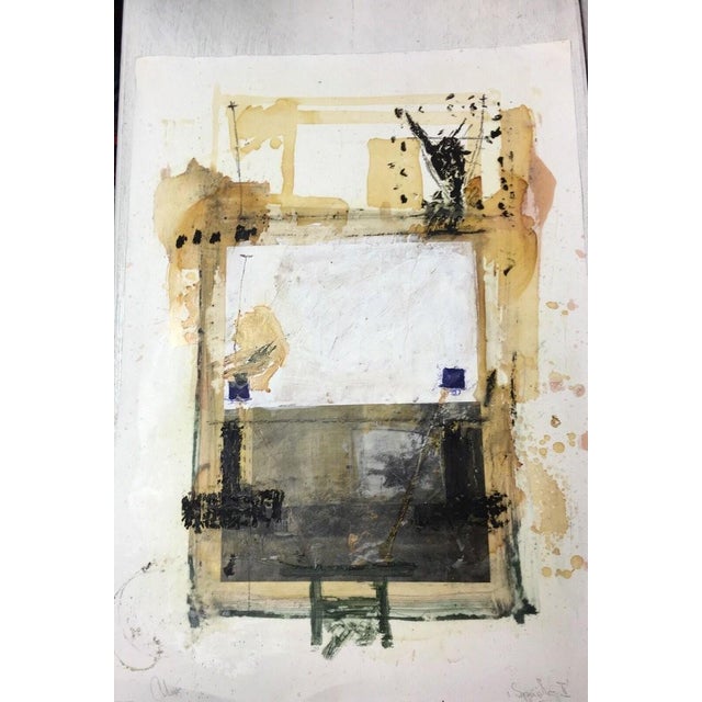 Herbert Maier, Speicher 2, Collage on Paper, in Very Good conditions. Designed 1950 to 1959 This piece is designed in the...