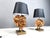 Stone Rose and Brass Table Lamps, 1970s, Set of 2 For Sale - Image 6 of 12