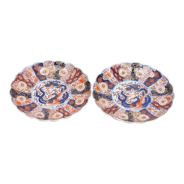 Antique Pair of Meiji/Taisho Period Imari Plates For Sale