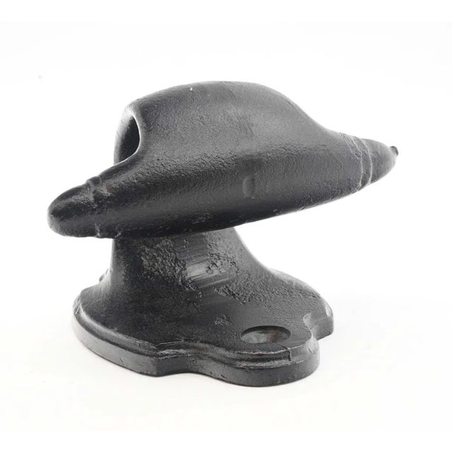 Late 20th Century Cast Iron Black Enameled Freight Door Pull For Sale - Image 4 of 7