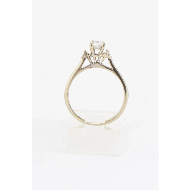 Mid 20th Century Diamond Solitaire White Gold Engagement Ring size 6.25 For Sale - Image 5 of 7