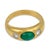 Contemporary Vintage Emerald Diamond Bezel Set 18k Yellow Gold Ring, Size 5.5 For Sale - Image 3 of 6