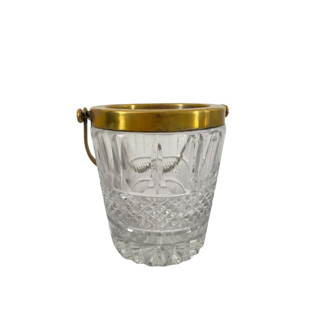 Cut Crystal and Gilded Brass Ice Bucket, 1920s For Sale - Image 3 of 8