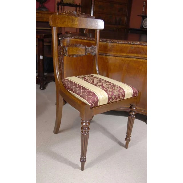 English Regency Dining Chairs with Walnut Inlay, Set of 12 For Sale - Image 6 of 18